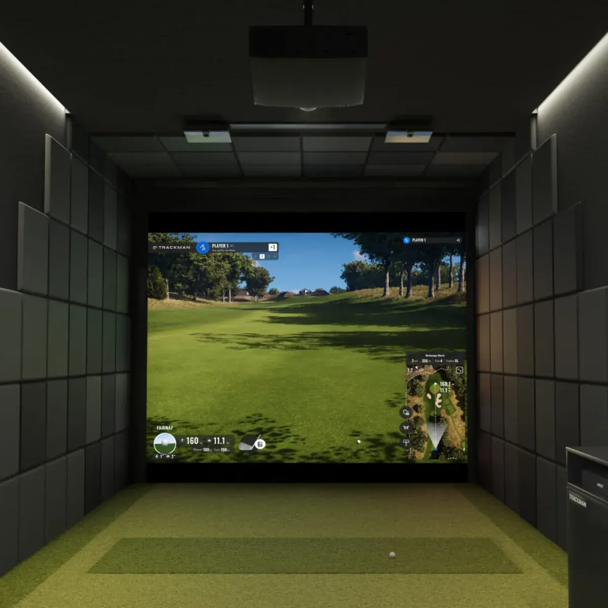 Golf oefenen met directe feedback op het scherm